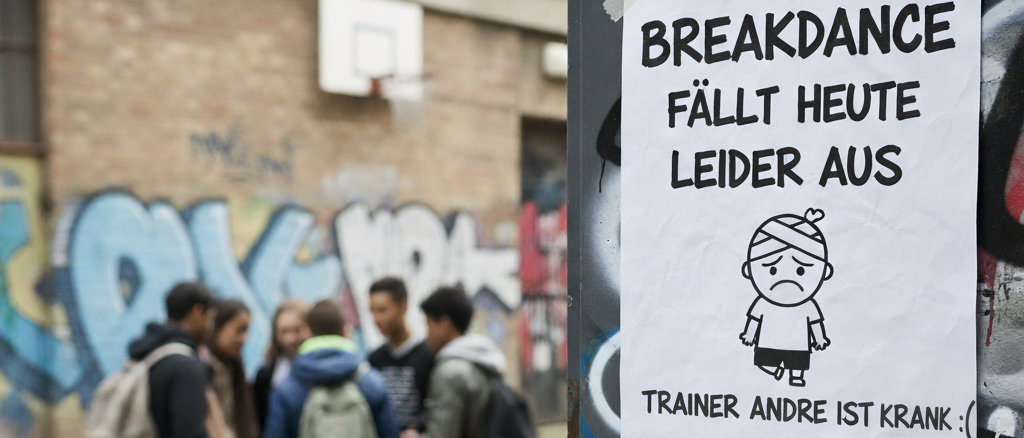 Tanzschule Güth Breakdance Andre Krankheit